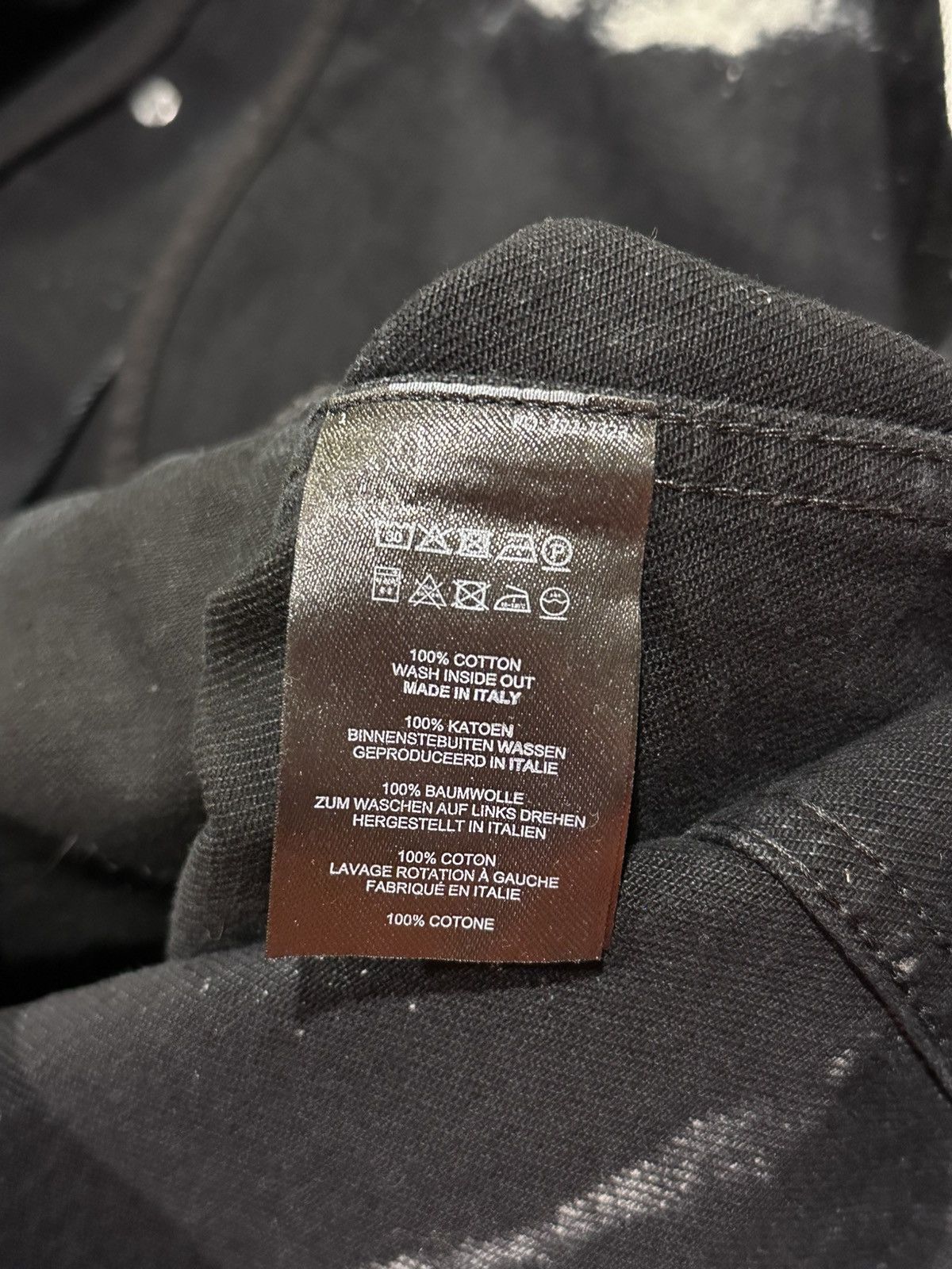 Dries Van Noten Dries Van Noten Acid Wash Tie-Dye Bleach Black Denim Jacket Size US L / EU 52-54 / 3 - 14 Thumbnail