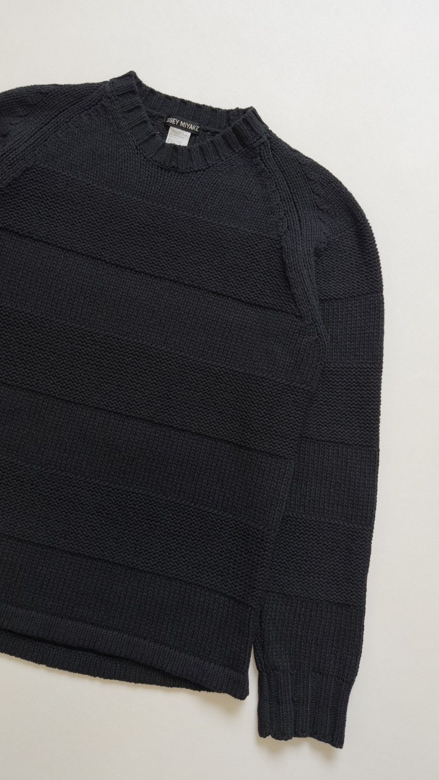 Issey Miyake Black ‘3D Patterned Stripe’ Wool Sweater Size US L / EU 52-54 / 3 - 11 Thumbnail