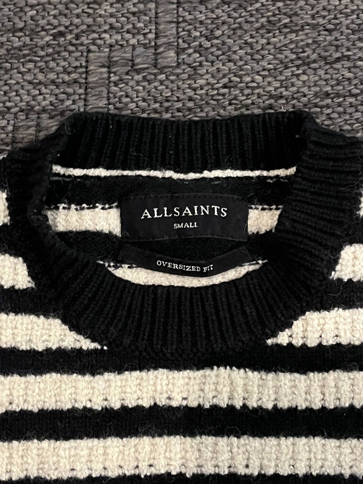 Allsaints All saints Black And White Striped Knitted Sweater Size US S / EU 44-46 / 1 - 2 Thumbnail