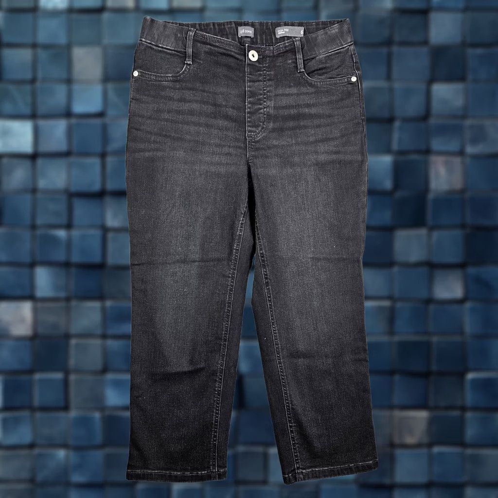 J. Jill J.Jill Denim Dark Wash High Rise Cropped Jean Size 6 Women Jeans Crop Mid Rise Blue Cotton Modal Polyester Pants 5-Pocket Size 28" / US 6 / IT 42 - 1 Thumbnail