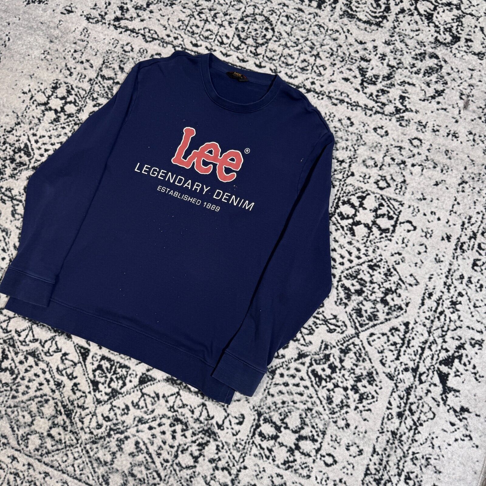 Lee × Vintage Lee Unisex Navy Cotton Sweatshirt Size XL USA Blank Y2K Size US XL / EU 56 / 4 - 2 Thumbnail