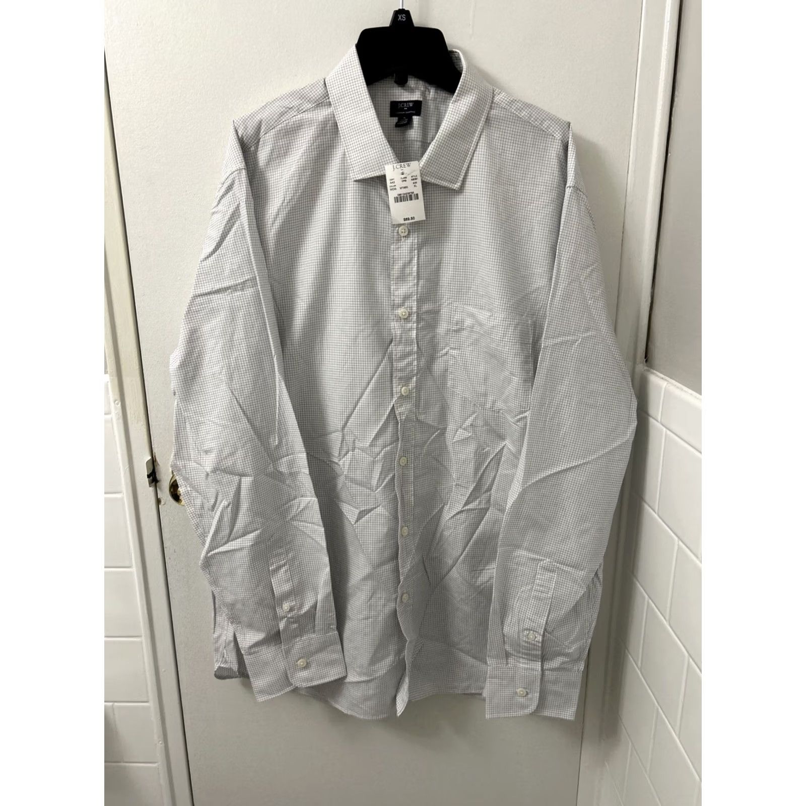 J.Crew J.CREW Shirt Mens XL White Plaid Button-Up L/S Premium Shirting Collared Casual Vintage: No Size US XL / EU 56 / 4 - 2 Thumbnail