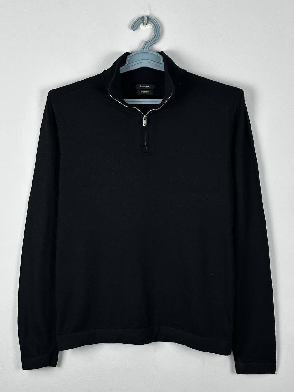 Massimo Dutti Massimo Dutti Luxury Black Quarter Zip Merino Wool Sweater Size US M / EU 48-50 / 2 - 1 Thumbnail