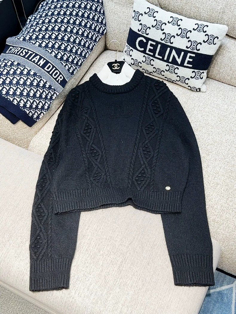 Chanel Chanel Ski series black and white lapel long-sleeved knitt Size M / US 6-8 / IT 42-44 - 1 Thumbnail