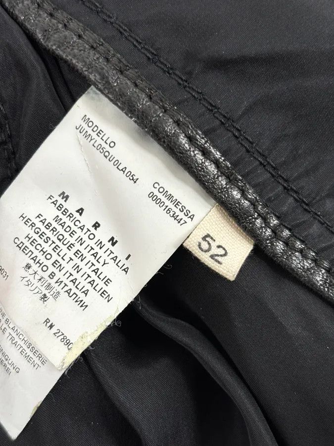 Marni 2010s Marni Black Contrast Red Collar Biker Leather Jacket Size US M / EU 48-50 / 2 - 10 Thumbnail