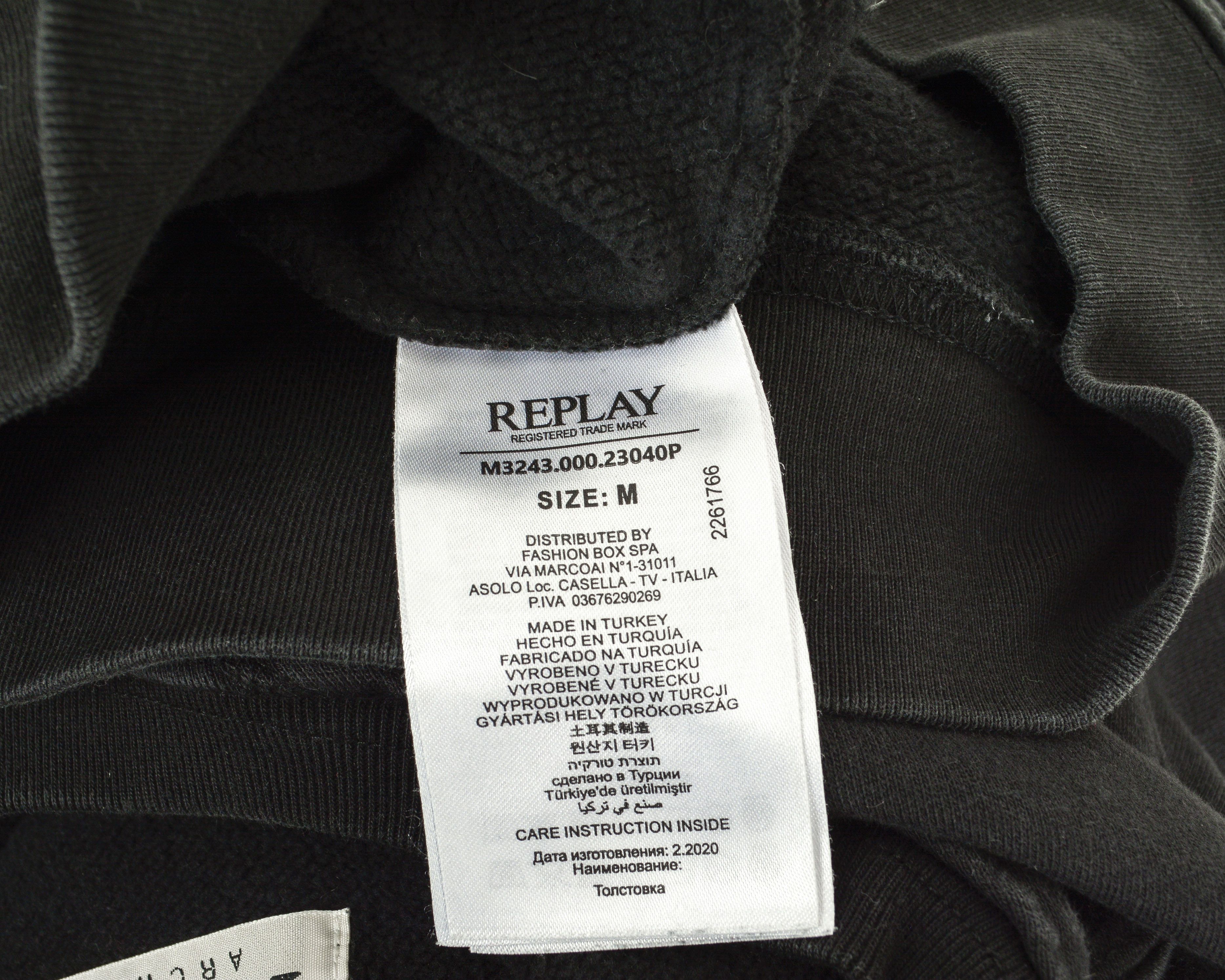 Replay Women M Jumper Black Sweatshirt Pullover Organic Cotton Size M / US 6-8 / IT 42-44 - 4 Thumbnail