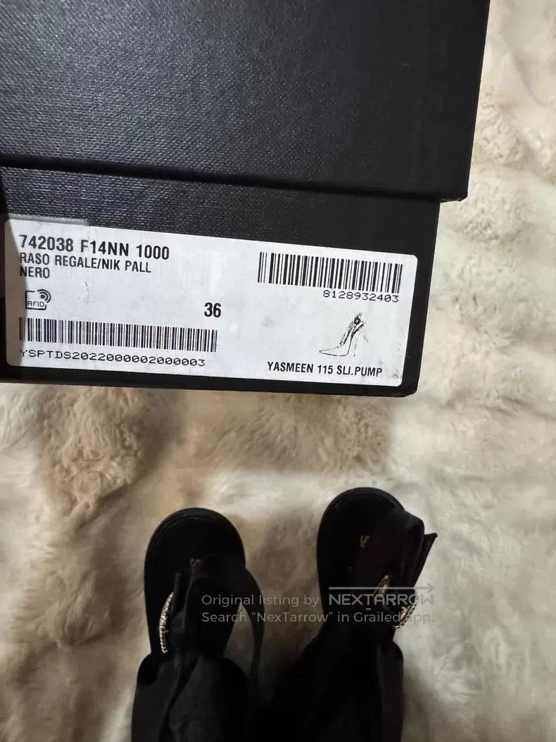 Saint Laurent Paris Saint Laurent Paris Black Satin Crystal Rhinestone High He Size US 5.5 / IT 35.5 - 9 Thumbnail