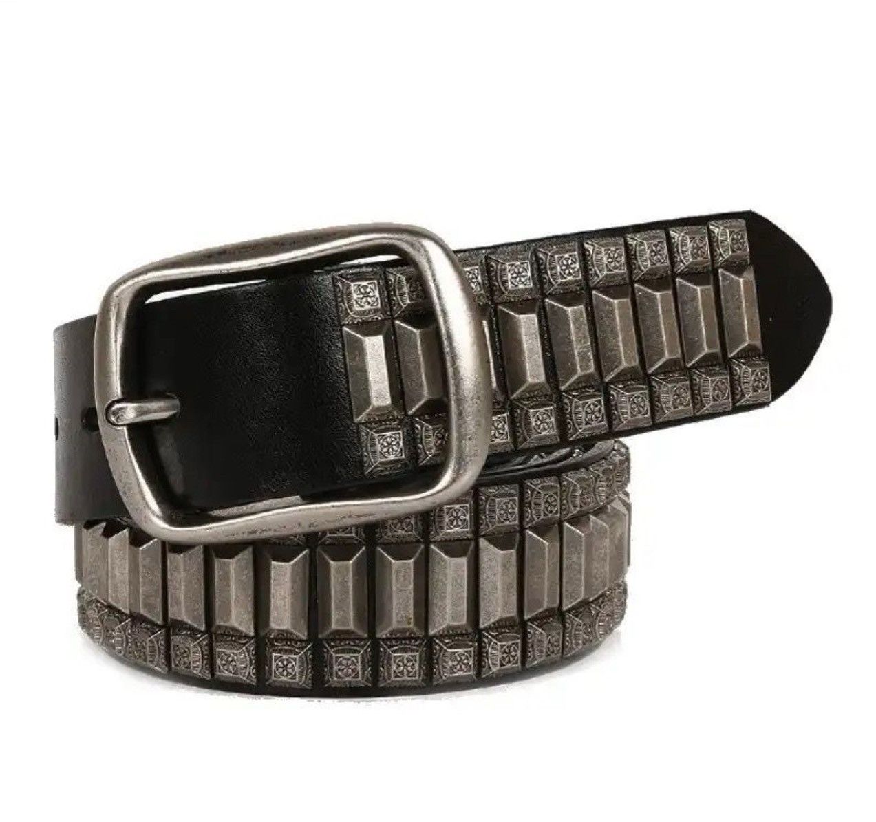 Designer 105cm Cowboy Motorcycle Jeans Heavy Metal Rivet Belts Size ONE SIZE - 1 Thumbnail