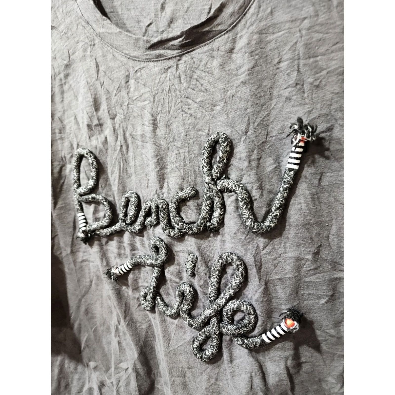 Soft Surroundings Soft Surroundings Womens Gray Top Beach Life 3/4 Sleeve Pullover Shirt Tunic 29" M Gray Womens Size M / US 6-8 / IT 42-44 - 4 Thumbnail