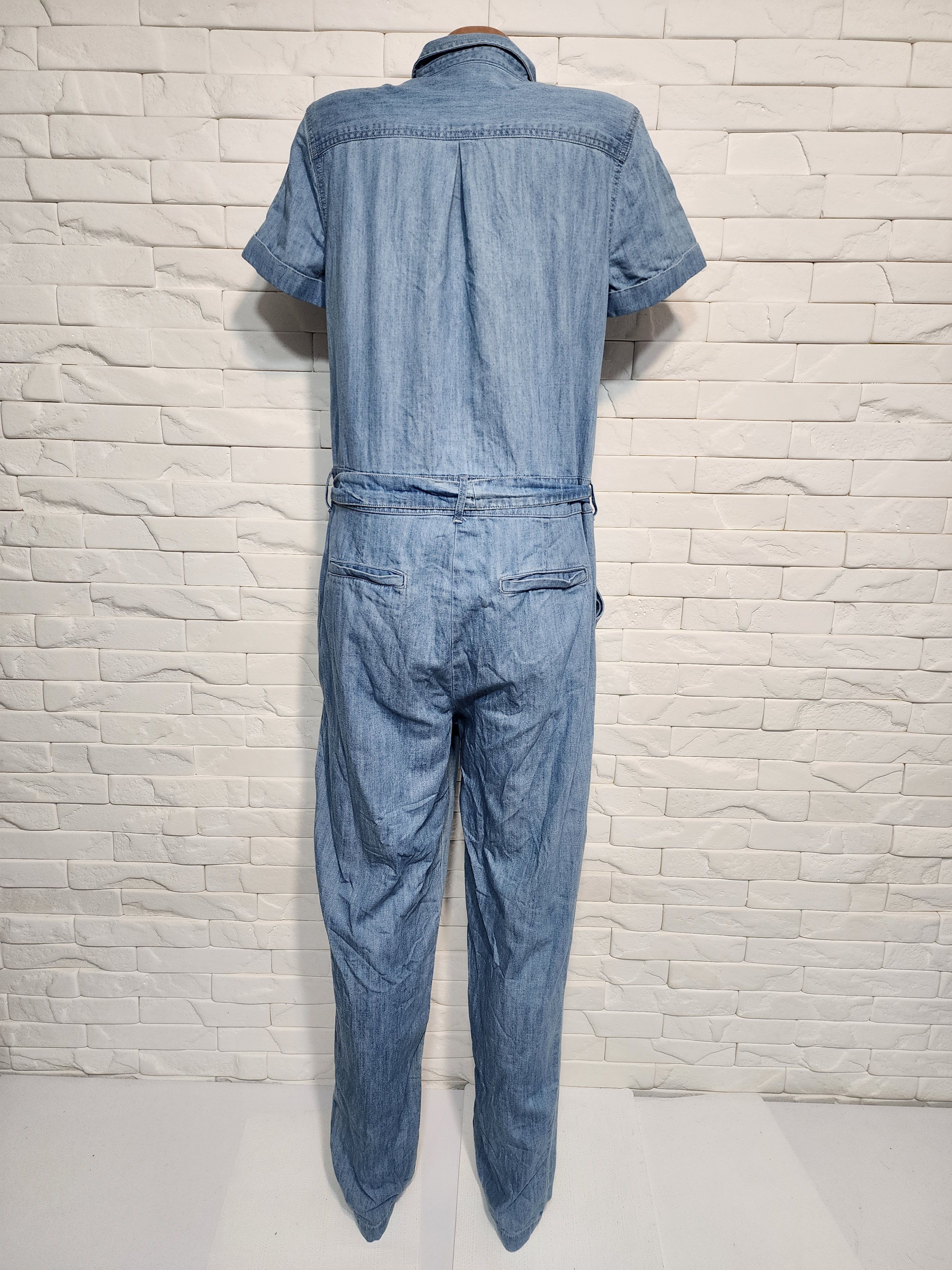 Denim & Co. Women's cotton jumpsuit. Size 35" - 5 Thumbnail