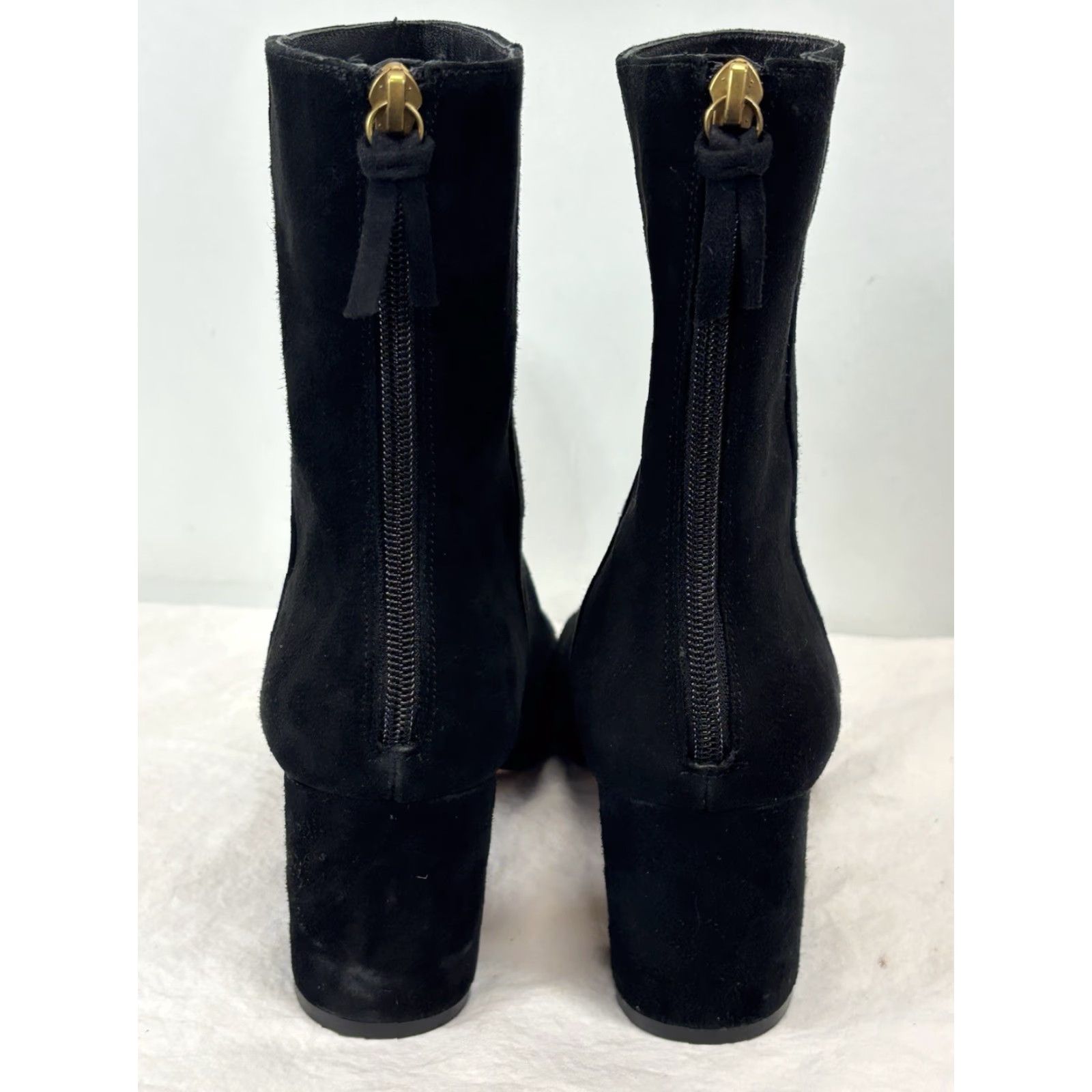 J.Crew J. Crew Black Suede Ankle Boots Sz 10 Women’s Back Zip Block Heel Classic Bootie Women Shoes Size US 10 / IT 40 - 4 Thumbnail