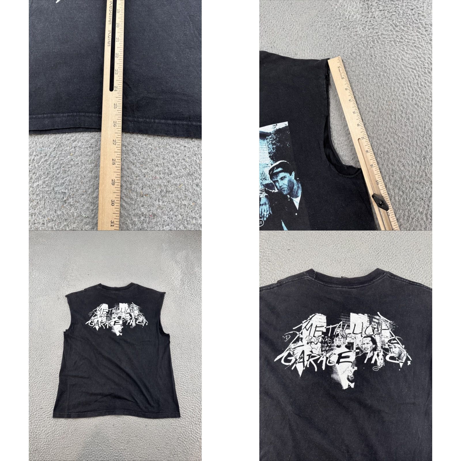 Garage VINTAGE Metallica Shirt Mens L Black Cotton Logo Double-Sided Crew Neck Band T-Shirt 1998 Size US L / EU 52-54 / 3 - 8 Thumbnail