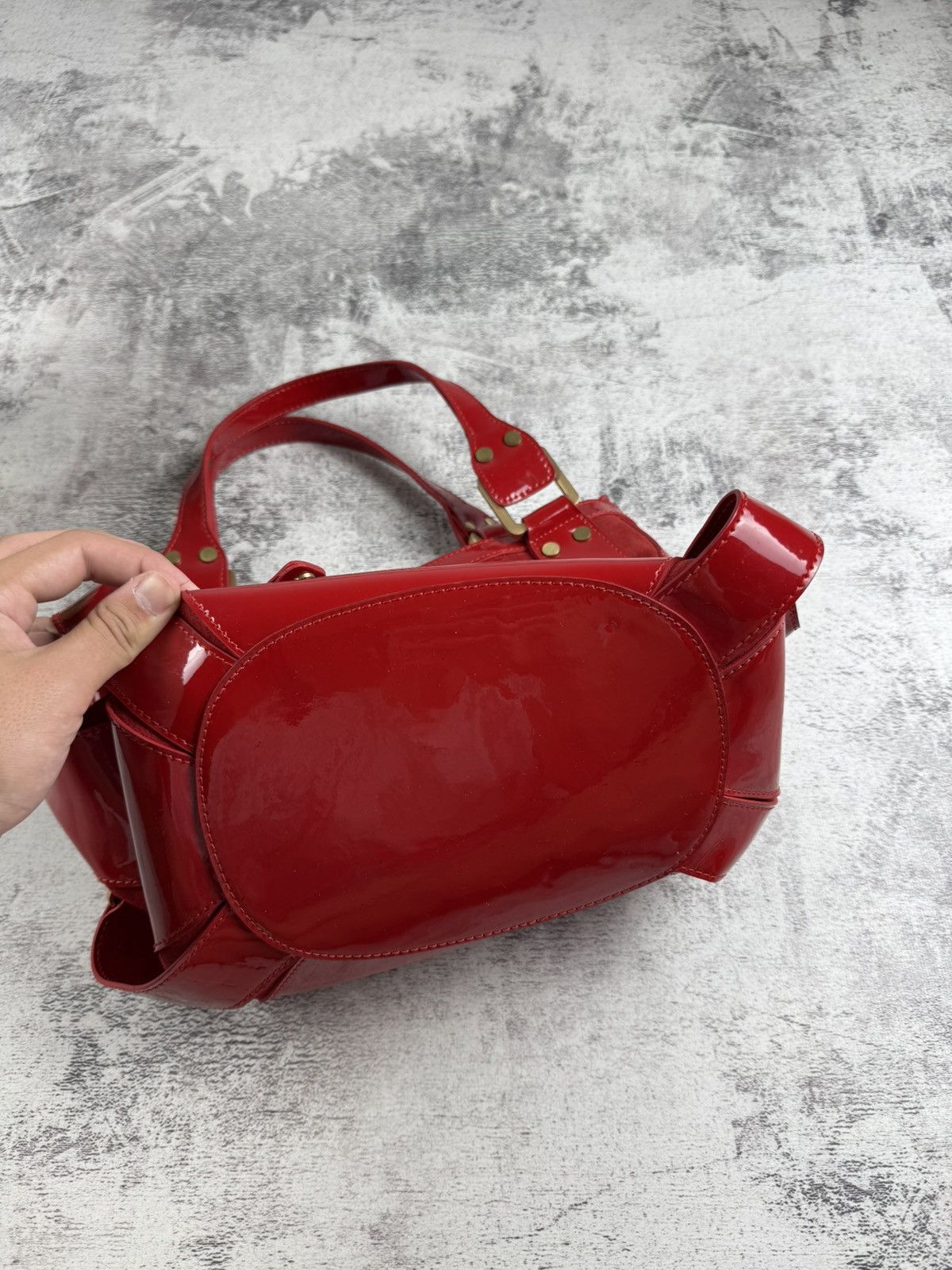 Jimmy Choo Jimmy Choo Maddy Cobalt Red 2003 Luxury Crossbody Italian Leather Bucket Bag Size ONE SIZE - 8 Thumbnail