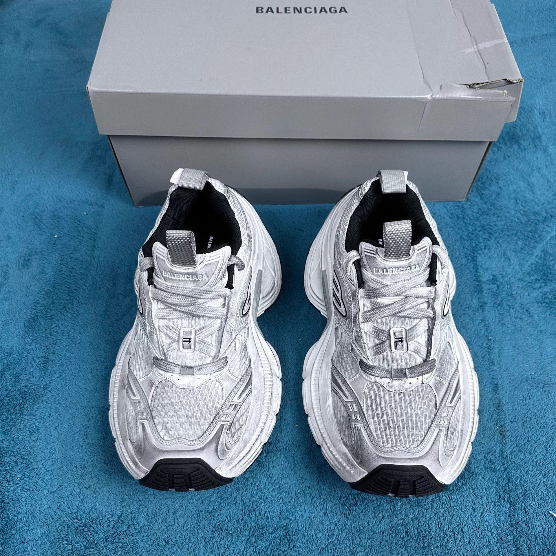 Balenciaga Balenciaga 10XL Mesh Worn Platform Sneaker Gray/White Size US 6.5 / IT 36.5 - 1 Thumbnail