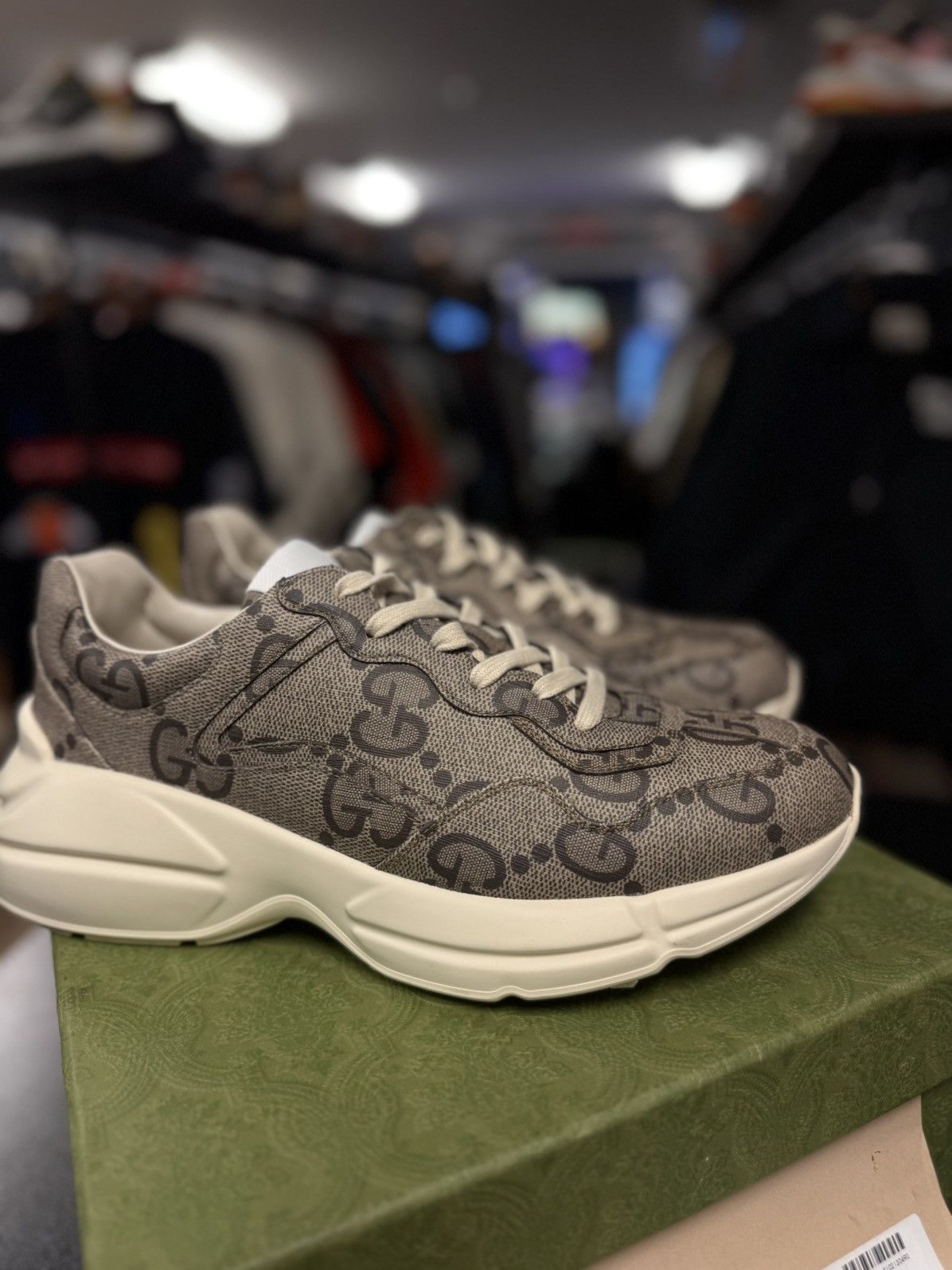 Gucci Gucci Beige Monogram Rhyton Sneakers Size 9G/9.5US Size US 9.5 / EU 42-43 - 2 Thumbnail