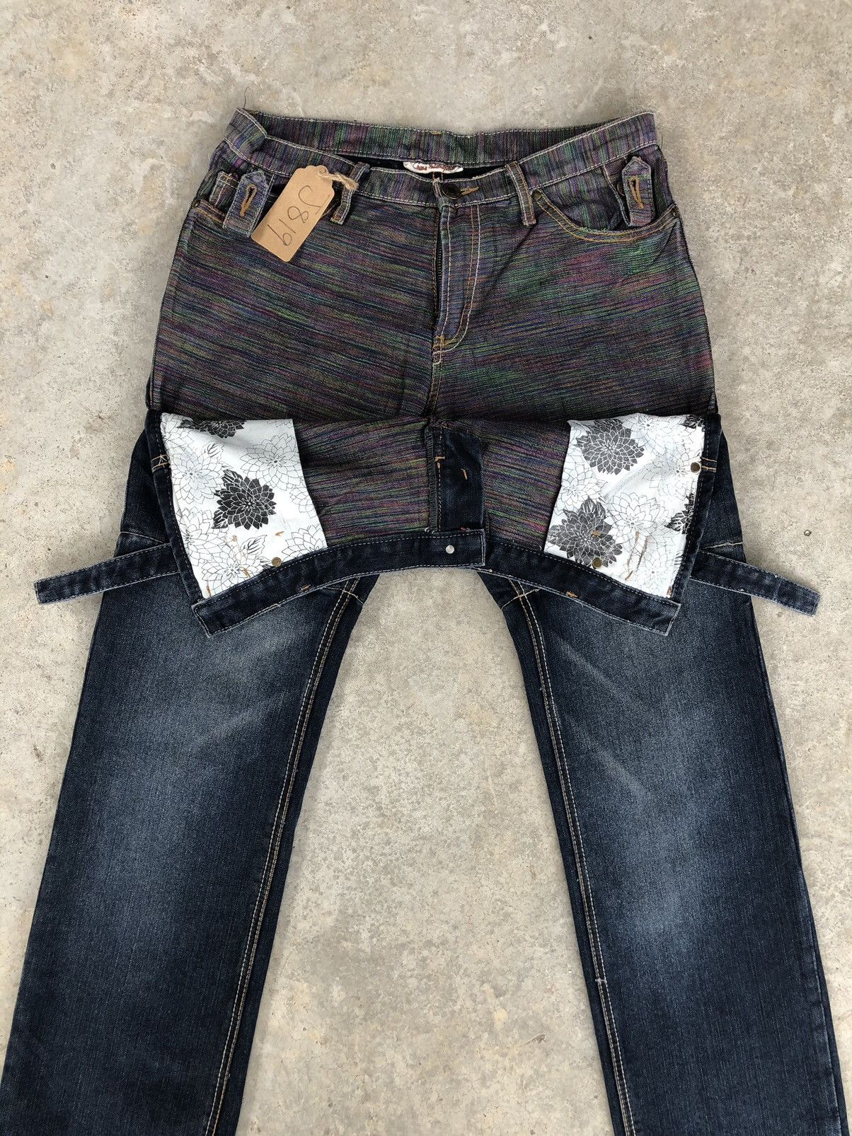 Japanese Brand Japanese Gumu Double Waist Distressed Jeans Size US 33 - 4 Thumbnail