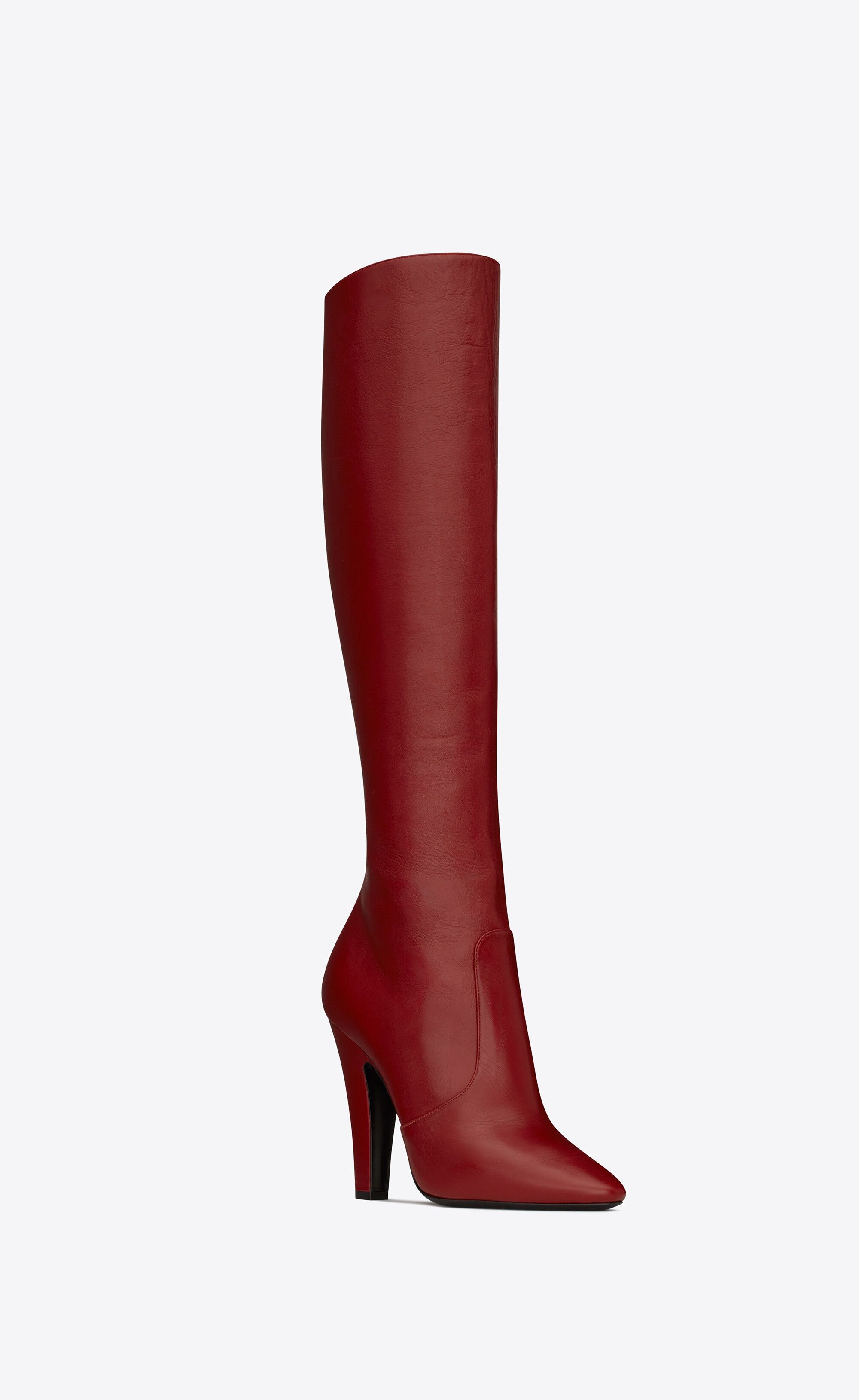 Saint Laurent Paris o1bcso1str0125 68 Boots In Smooth Leather in Red Size US 7 / IT 37 - 2 Thumbnail