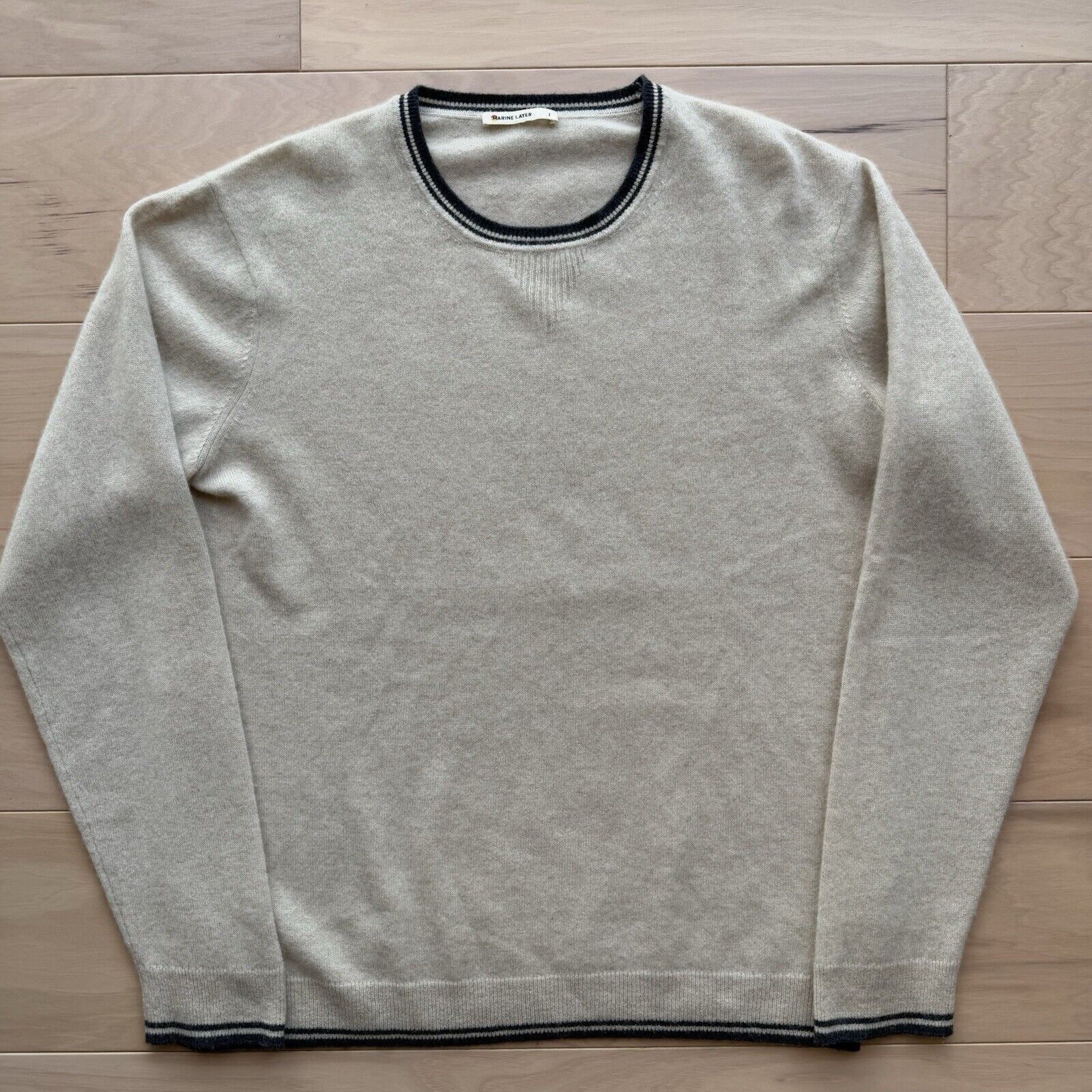 Marine Layer Marine Layer Cashmere Sweater L Beige Knit Pullover Casual Size US L / EU 52-54 / 3 - 2 Thumbnail