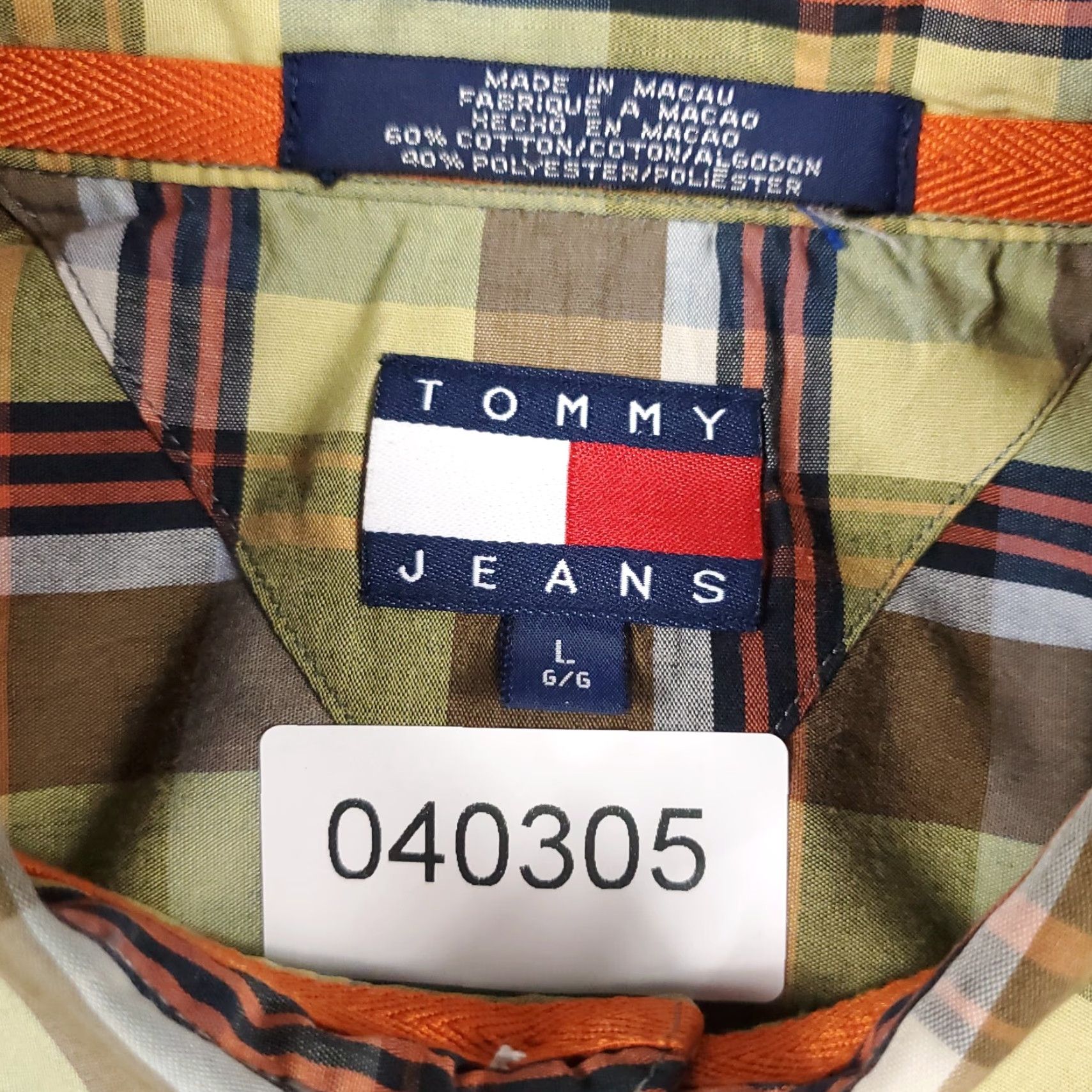 Tommy Hilfiger Tommy Hilfiger Button-Up Shirt Mens Large Beige Plaid Long Sleeve Casual Preppy Size US L / EU 52-54 / 3 - 8 Thumbnail
