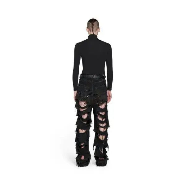 Balenciaga o1in1g0126 Super Destroyed Baggy Pants in Black Size US 28 / EU 44 - 5 Thumbnail