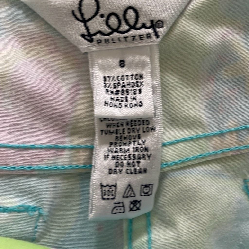 Lilly Pulitzer Lilly Pulitzer White Label Southern Belle Peacock Print Crop Size 30" / US 8 / IT 44 - 2 Thumbnail