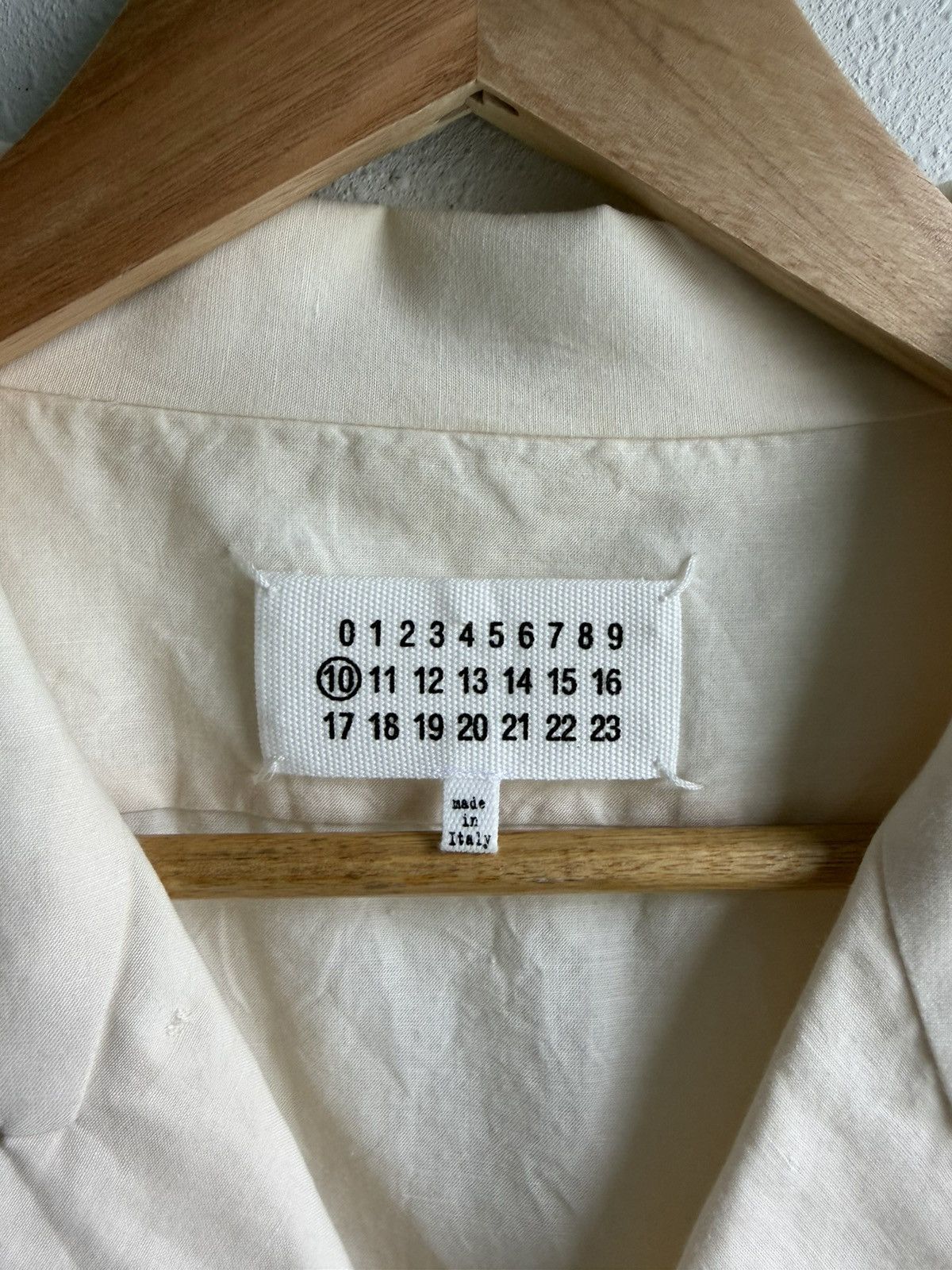 Maison Margiela Maison Margiela S/S 2022 Linen Blend Camp Collar Shirt Beige Size US L / EU 52-54 / 3 - 6 Thumbnail