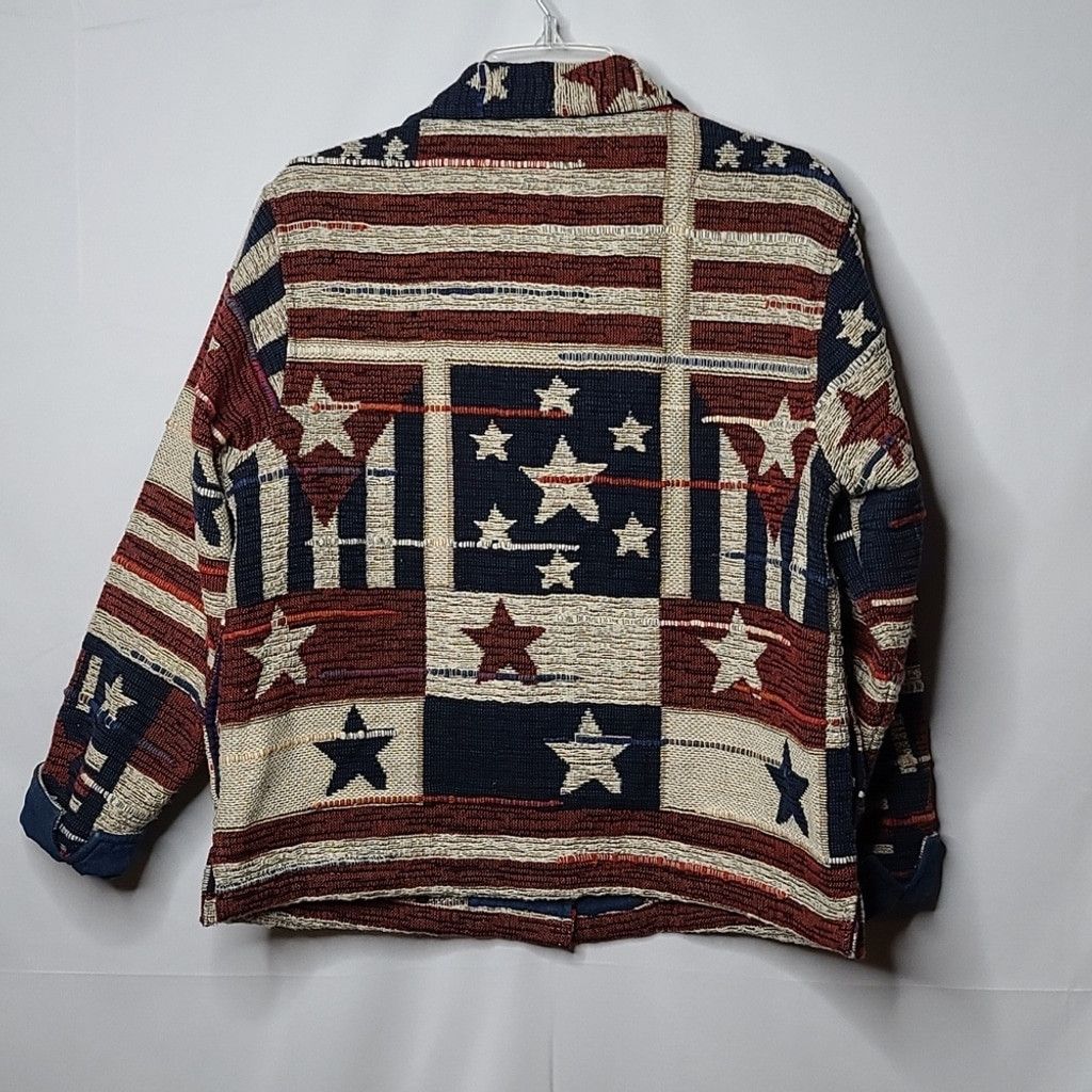 The Unbranded Brand Coldwater Creek Vintage Tapestry patriotic flag jacket M Size M / US 6-8 / IT 42-44 - 7 Thumbnail