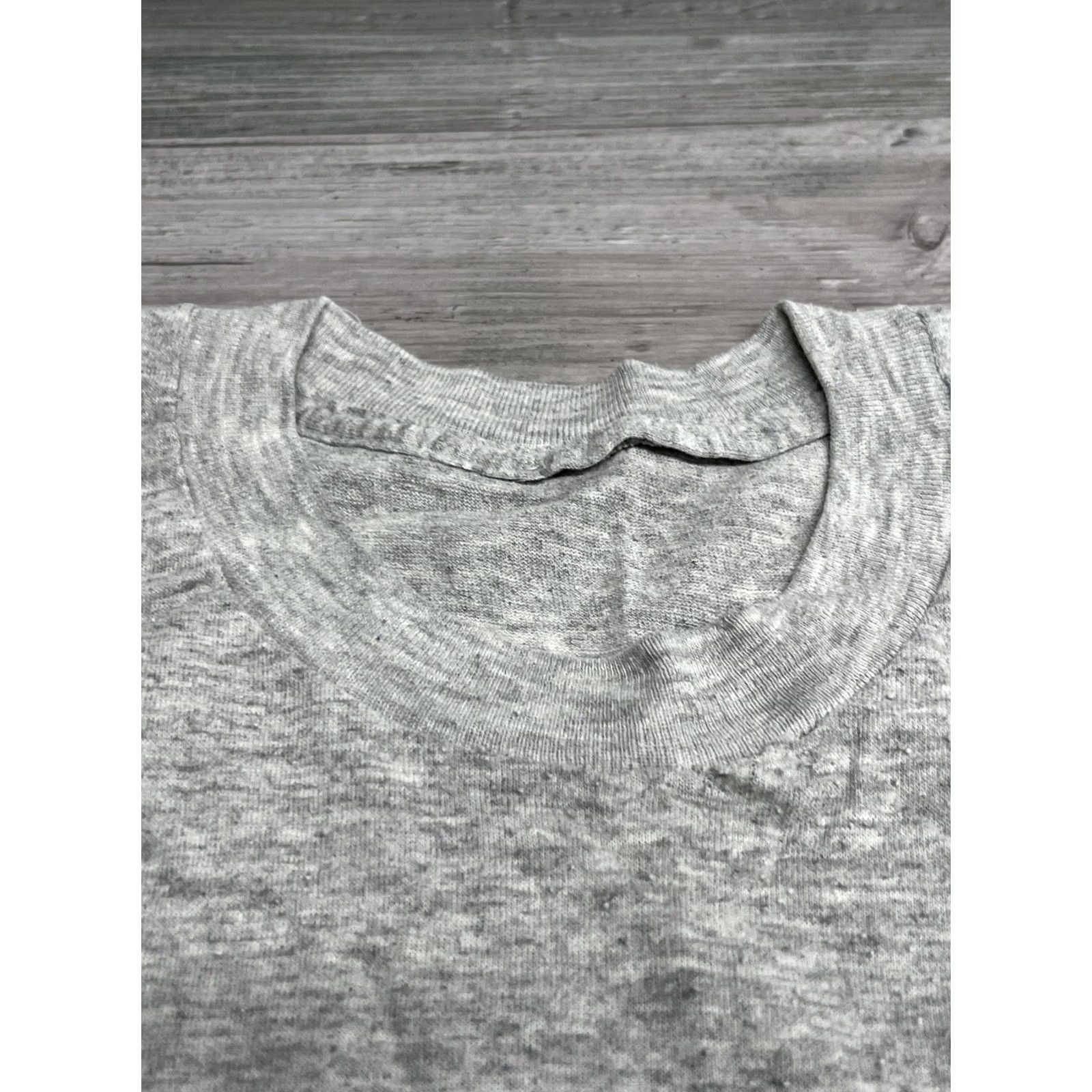 Vintage VINTAGE 80s 90s Blank Pocket Tee Heather Gray XL USA Single Stitch Selvedge Size US XL / EU 56 / 4 - 5 Thumbnail