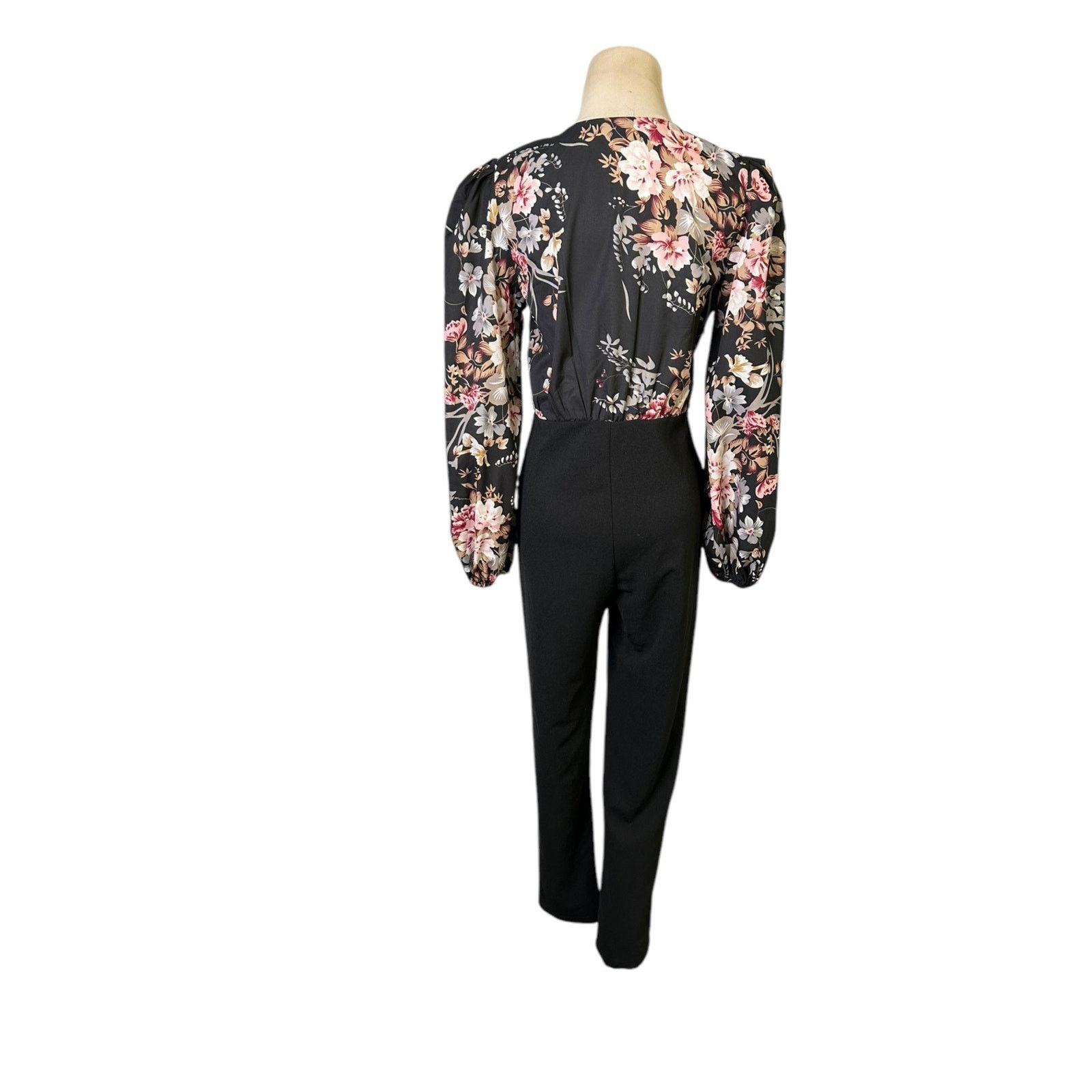 Shein Shein black floral long sleeves jumpsuit size XS Size 26" / US 2 / IT 38 - 2 Thumbnail