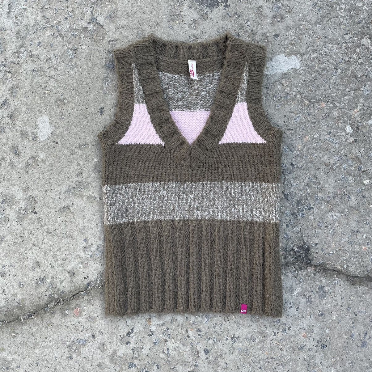 Japanese Brand × Vintage Vintage Japanese Style Knit Vest Y2K 90s Wool Size XS / US 0-2 / IT 36-38 - 2 Thumbnail
