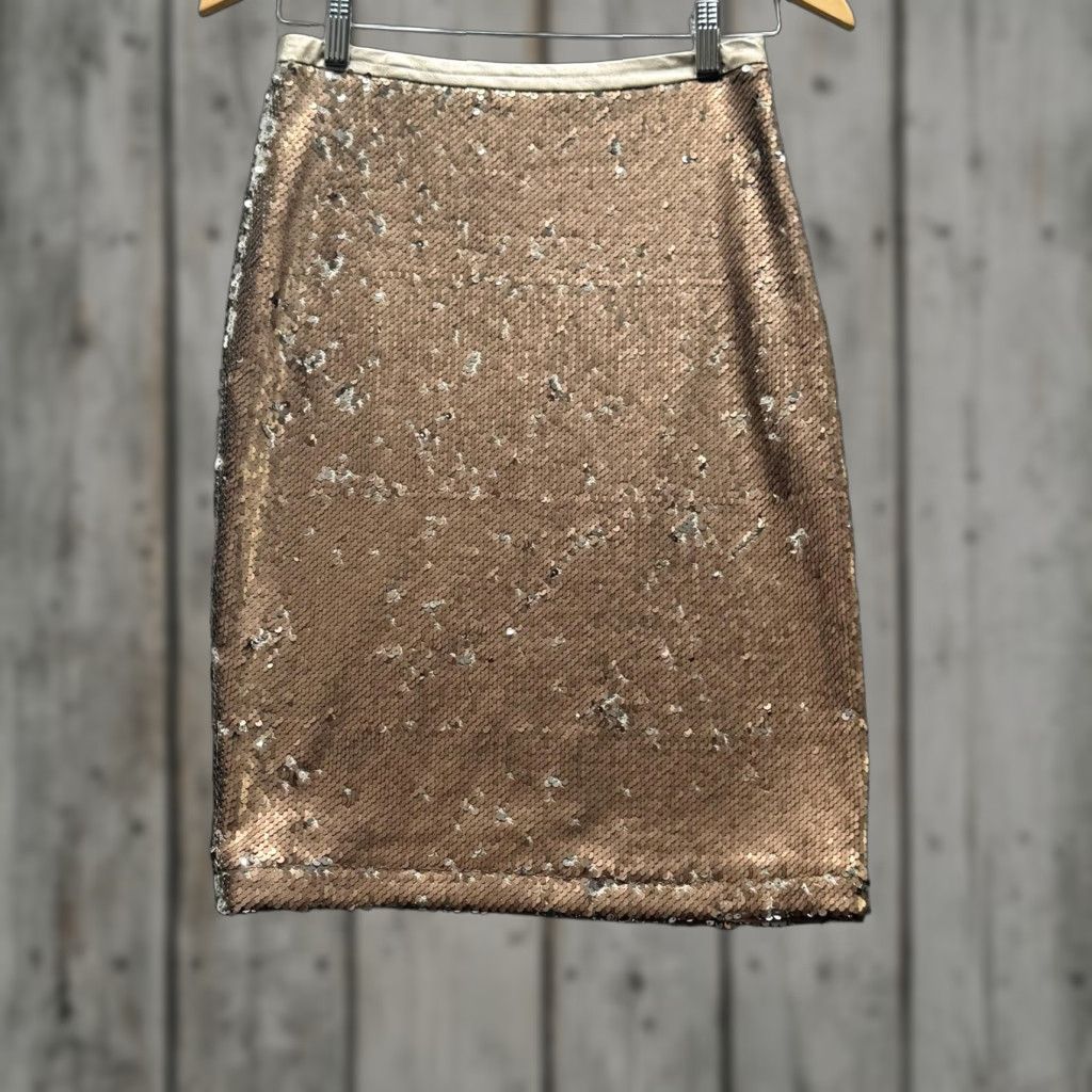 Imperial Imperial Skirt Womens Medium Gold Sequin Knee Length Made In Italy Size 32" / US 10 / IT 46 - 1 Thumbnail