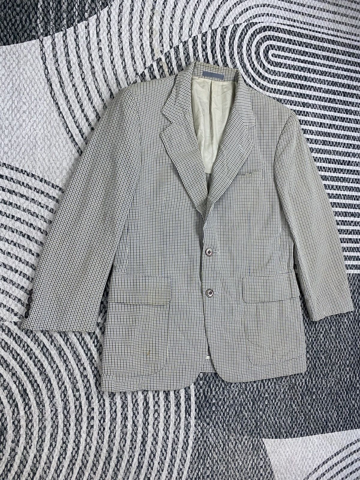 Burberry Vintage Burberrys Wool & Silk Checked Blazer Size US M / EU 48-50 / 2 - 3 Thumbnail