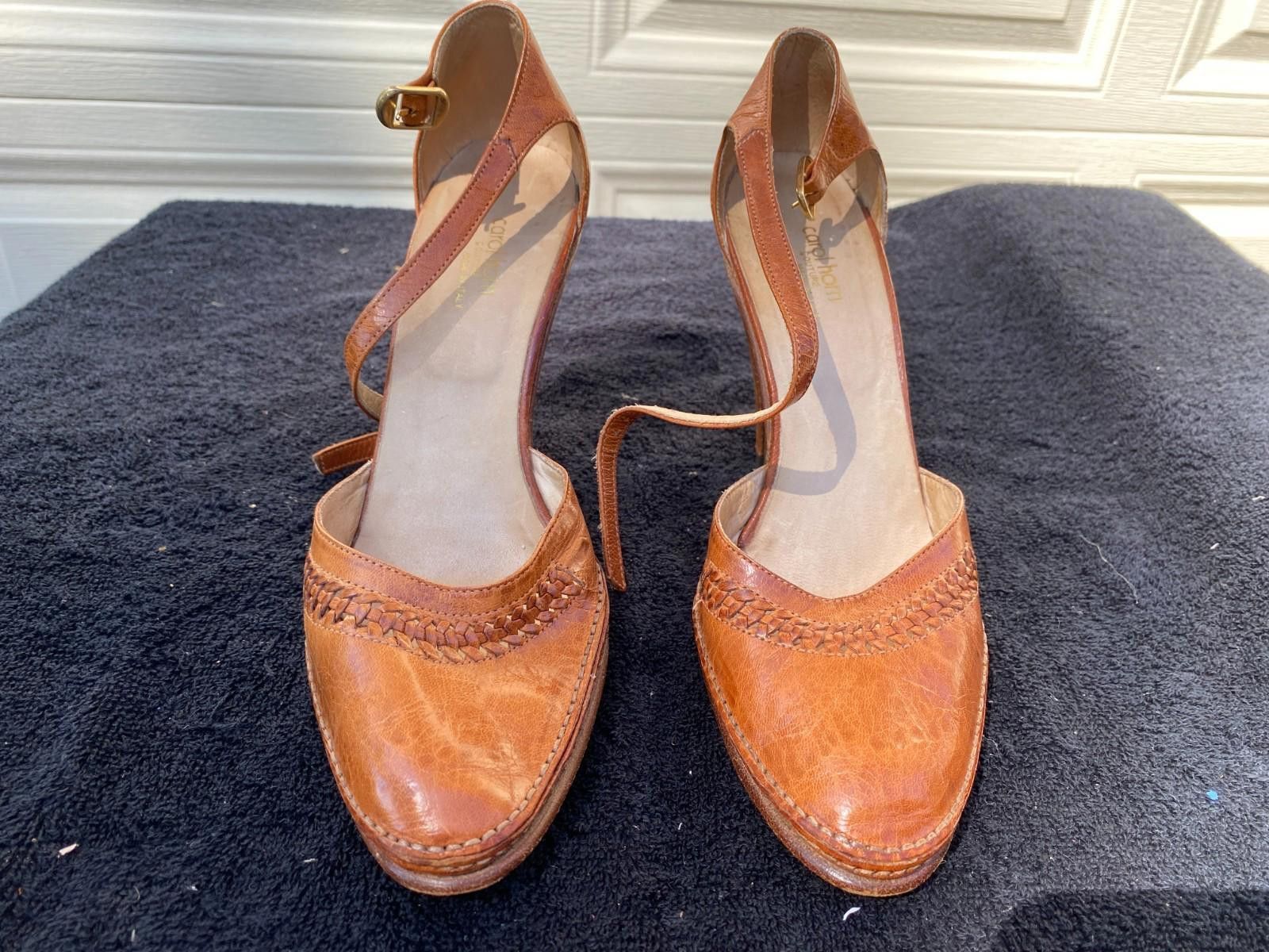 Designer Rare! Vintage Womens Carol Horn Closed ToeHeel Sz.8.5 (S631) Size US 8.5 / IT 38.5 - 1 Thumbnail