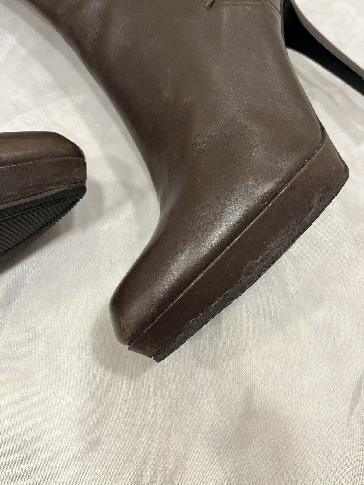 Jil Sander Jil Sander Brown Leather Platform High Heel Boots Size US 10 / IT 40 - 6 Thumbnail