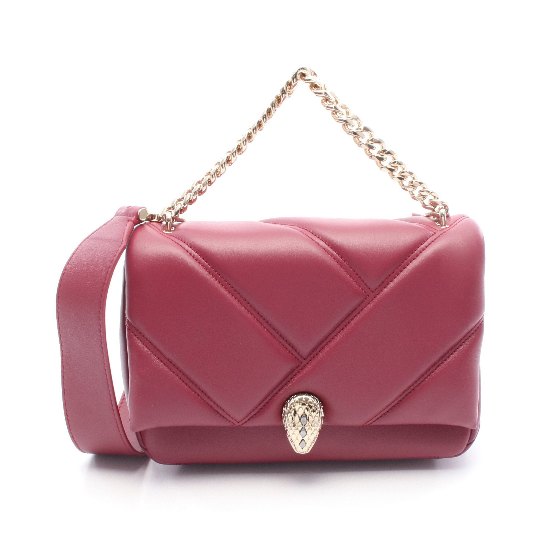 Bvlgari Bvlgari Chain Handbag Leather Bordeaux Size ONE SIZE - 1 Thumbnail