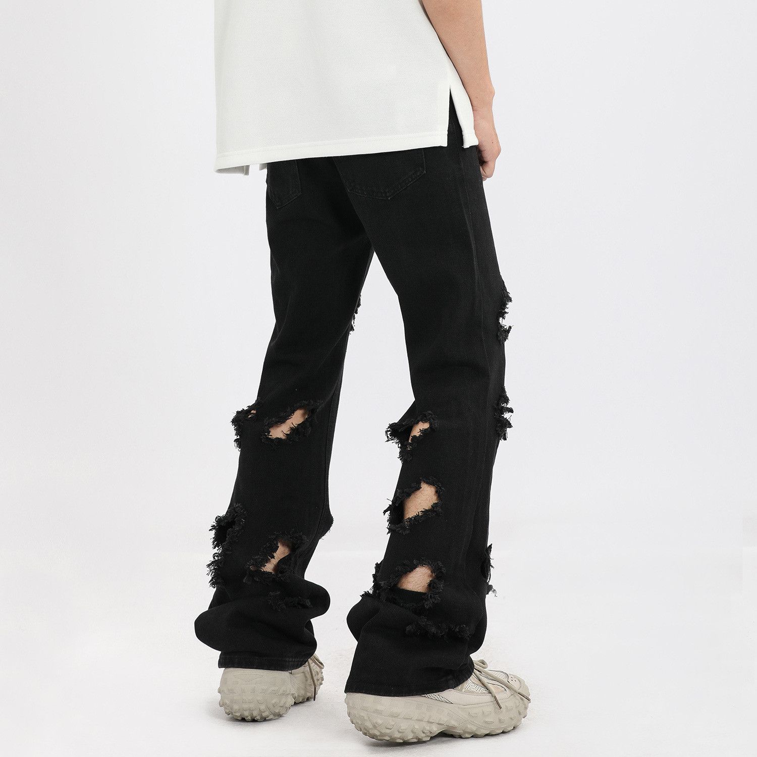 Japanese Brand American men's retro straight leg casual ripped jeans Size US 32 / EU 48 - 4 Thumbnail