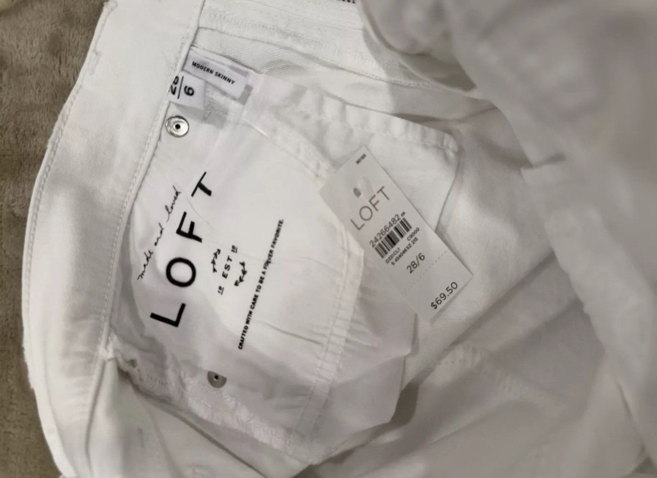 Ann Taylor Ann Taylor Loft White Skinny Ankle Jeans Size 6/28 Size 28" / US 6 / IT 42 - 8 Thumbnail