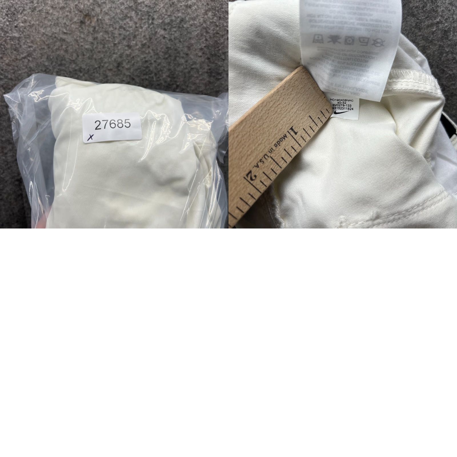 Nike Nike Pants Slim Chino Mens 40x32 Flat Front Dri-Fit Nylon Ivory White Athletic Casual Workwear Size US 40 / EU 56 - 10 Thumbnail