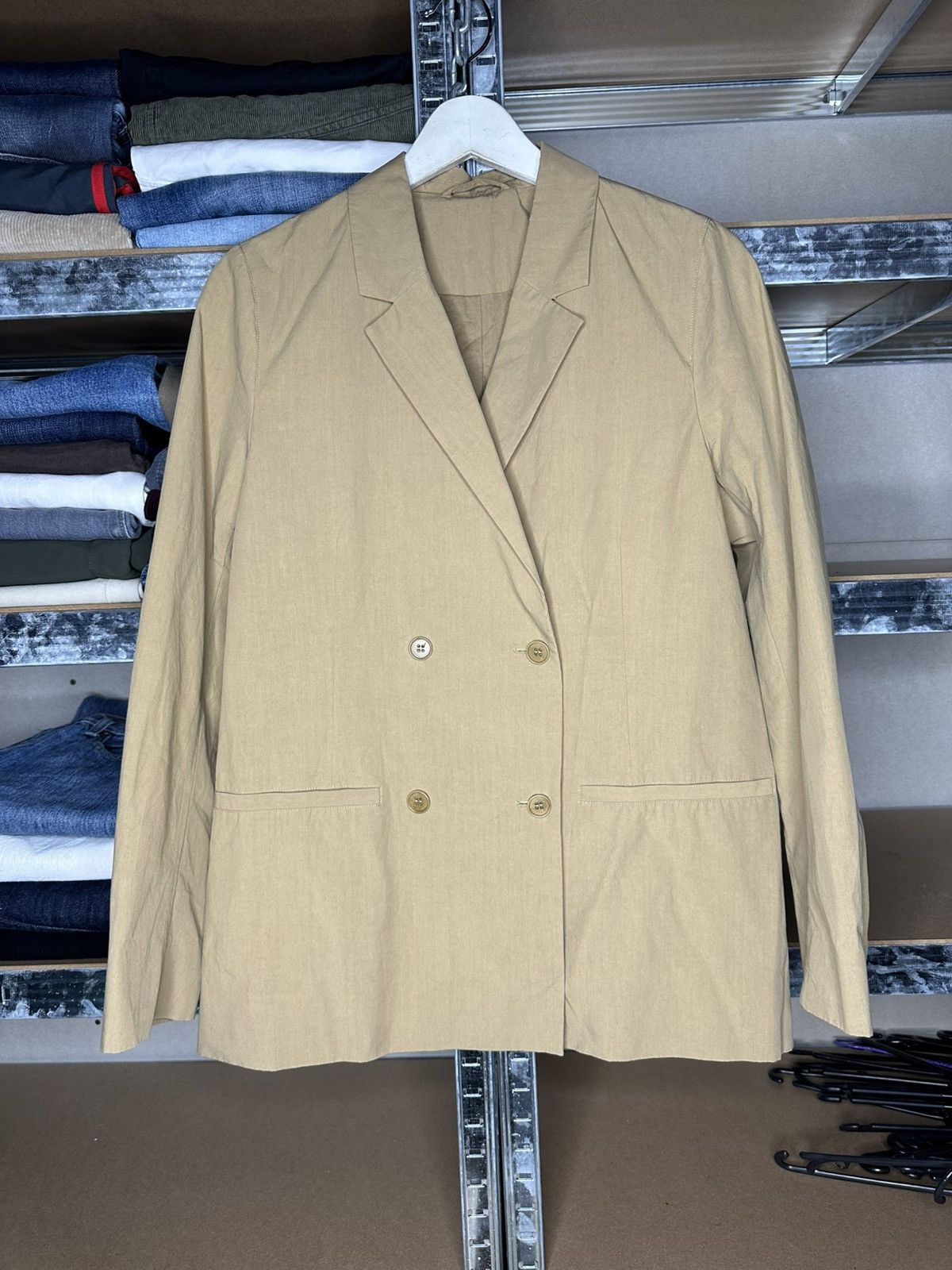 Cos COS Blazer 100% Cotton Beige Light Jacket Women’s Size 36 Size XS / US 0-2 / IT 36-38 - 1 Thumbnail