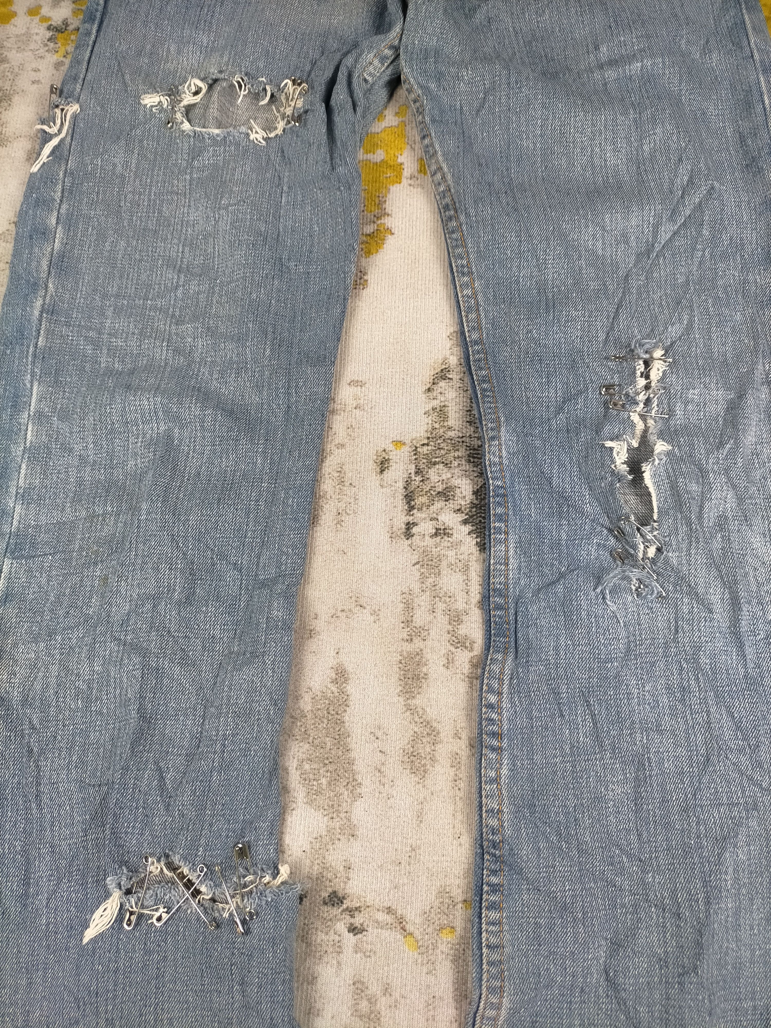 Levi's 🔥 Flared Rare Levis 527 Custom Distressed Trashed Jeans Size US 30 / EU 46 - 3 Thumbnail