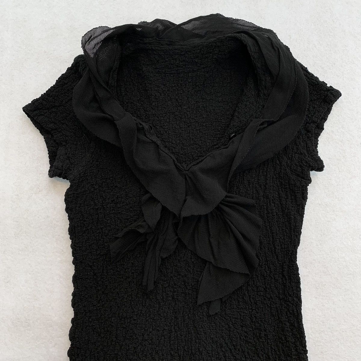 Issey Miyake Issey Miyake me SS2008 Ruffled Mesh Collar Blouse Size M / US 6-8 / IT 42-44 - 4 Thumbnail