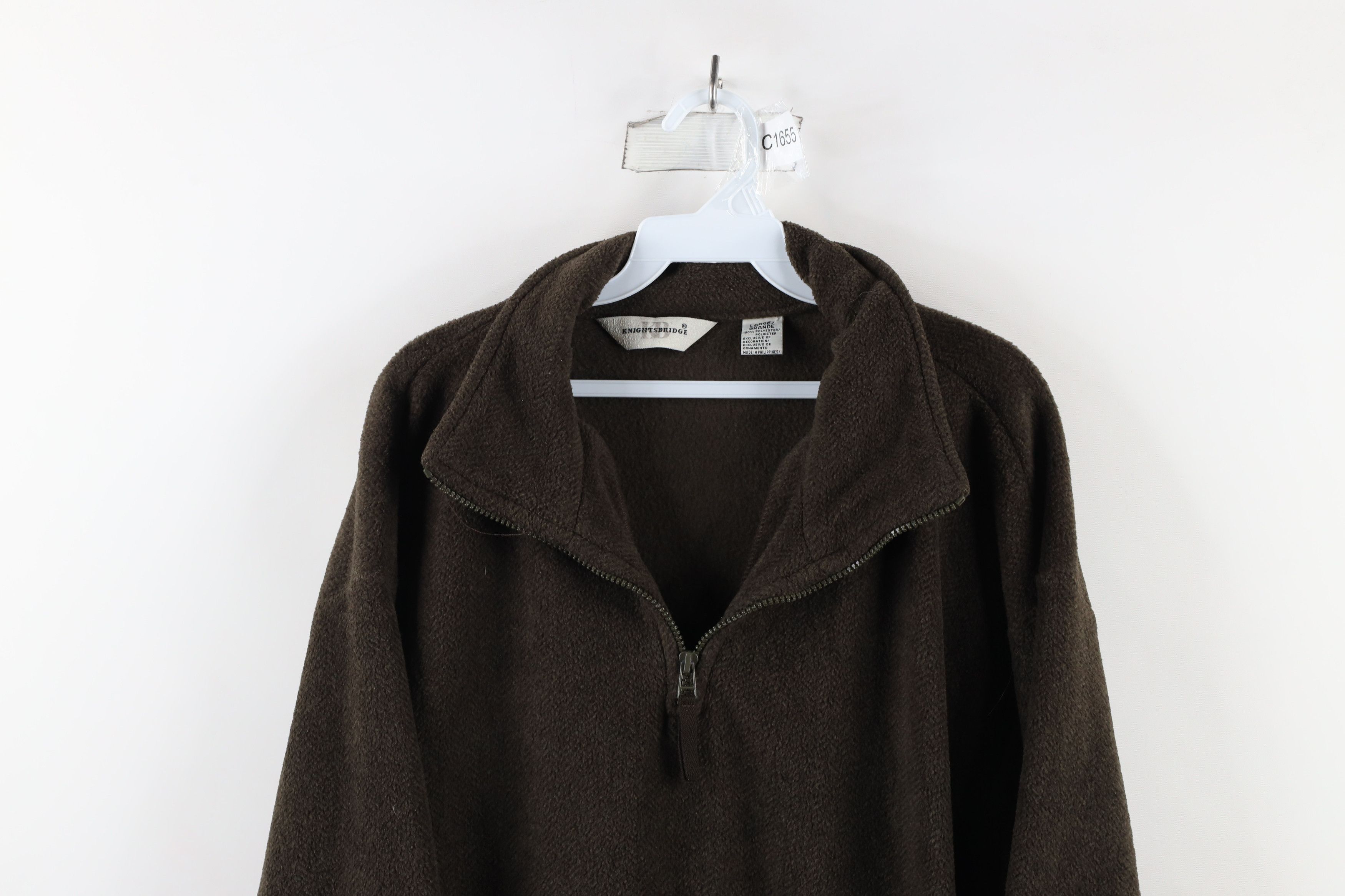 Vintage Vintage Fit Herringbone Fleece Half Zip Pullover Sweater Size US L / EU 52-54 / 3 - 2 Thumbnail