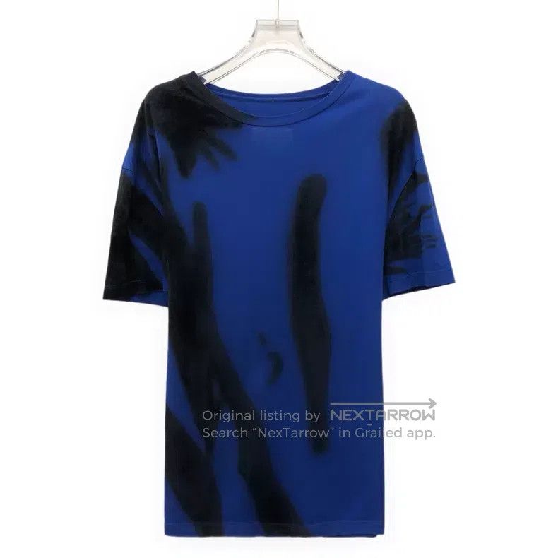 Maison Margiela Maison Margiela Dark blue tie-dyed printed cotton round-ne Size US S / EU 44-46 / 1 - 1 Thumbnail