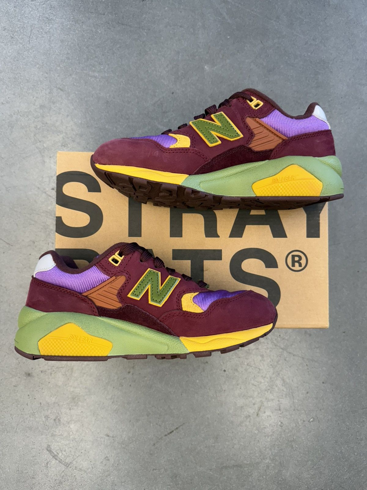New Balance × Stray Rats 2022 New Balance 580 Stray Rats Maroon Purple Size US 5 / EU 37 - 2 Thumbnail