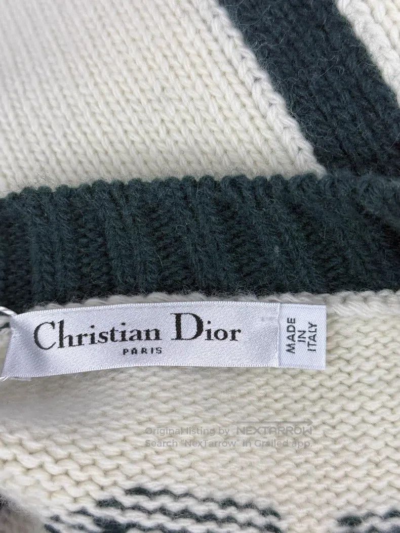 Dior Dior White and green long letter print sweater Size XS / US 0-2 / IT 36-38 - 4 Thumbnail