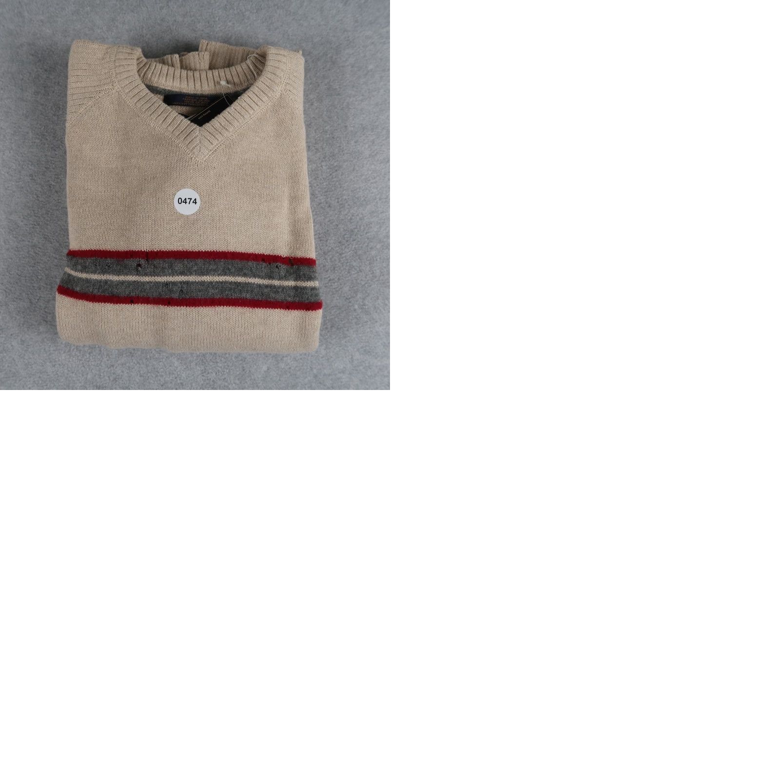 Tommy Hilfiger VINTAGE Tommy Hilfiger Knit Sweater Mens L V Neck Preppy Pullover NWT Cotton Beige Logo Classic All Seasons Size US L / EU 52-54 / 3 - 10 Thumbnail