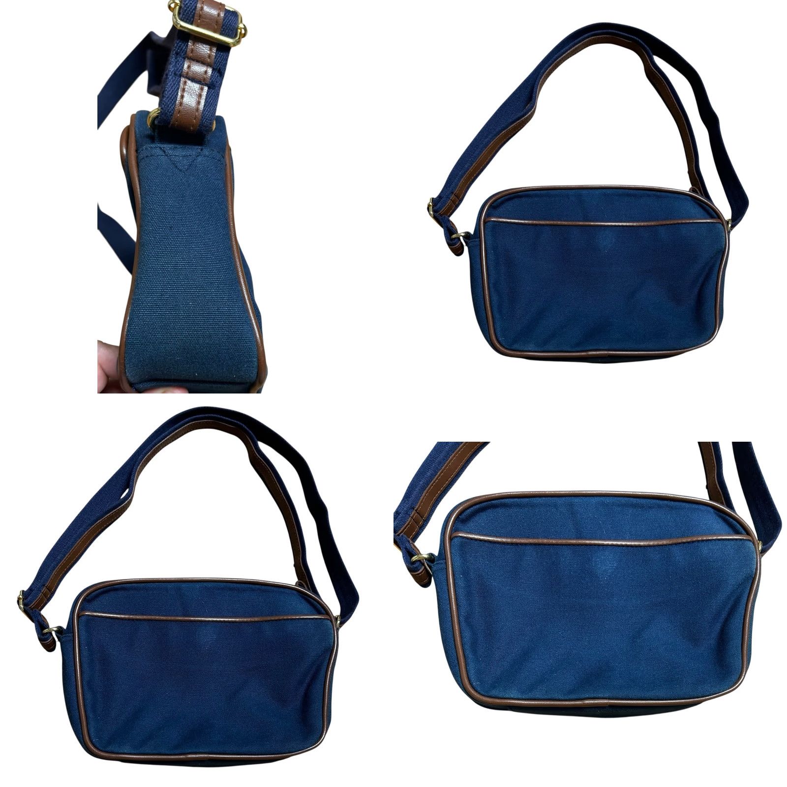 Etienne Aigner Etienne Aigner Vintage Navy Blue Canvas Crossbody Purse Shoulder Bag Women’s Women’s Crossbody Bag Navy Blue Canvas Size ONE SIZE - 9 Thumbnail