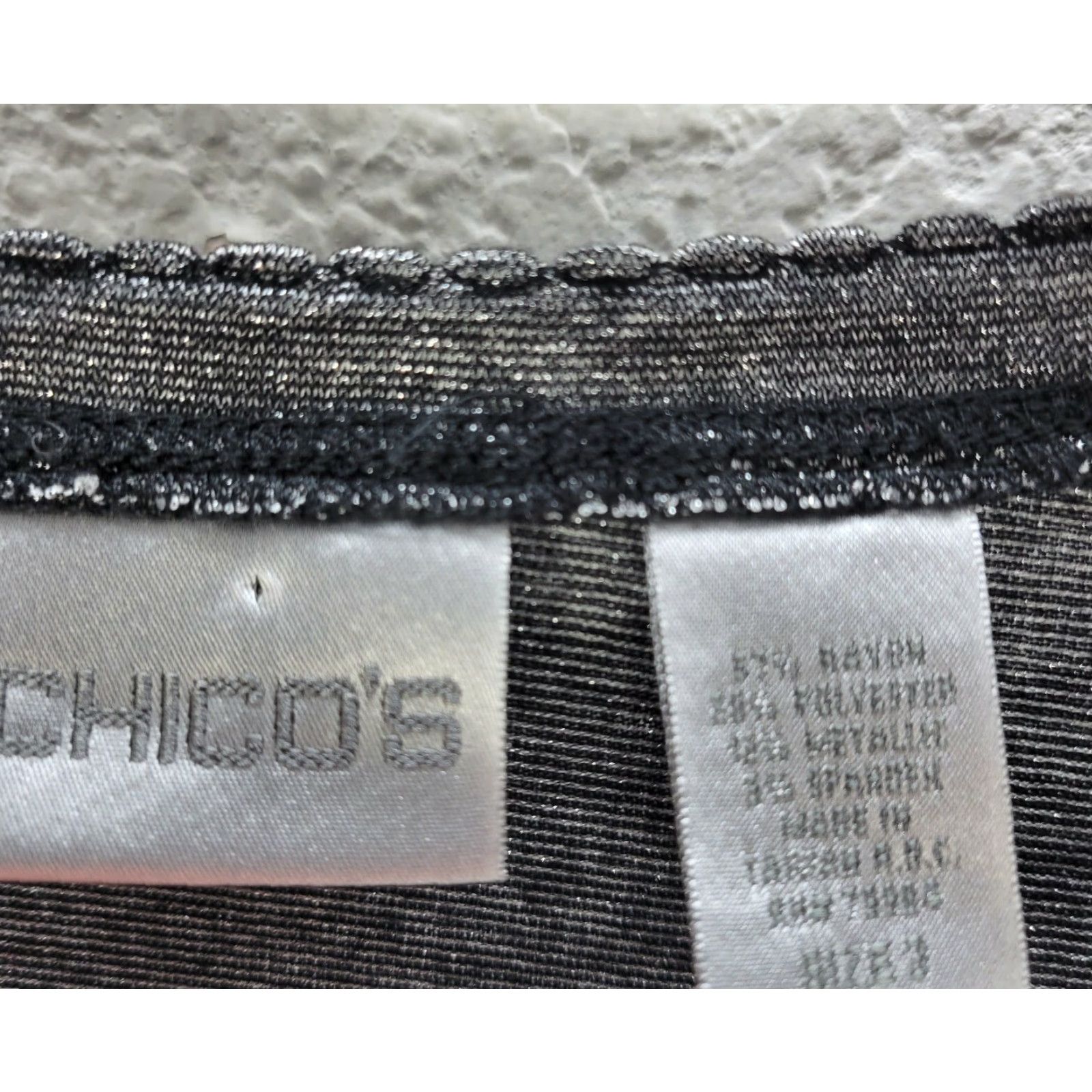 Vintage Chico's Womens Blouse Shirt Grey Silver Metallic Rayon Light Stretch Crew Neck Sz 3 Long Sleeve Womens Size XS / US 0-2 / IT 36-38 - 5 Thumbnail