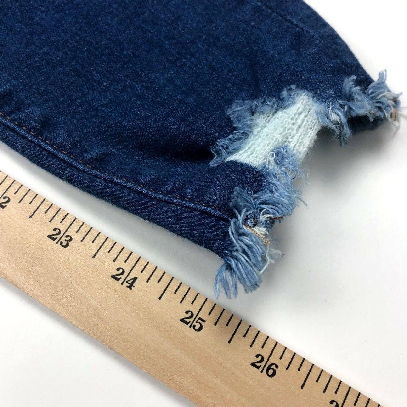 Ann Taylor LOFT Ann Taylor Skinny 25 Tag (Actual 26W 25L) NEW Frayed Stretch Jeans Size 26" / US 2 / IT 38 - 4 Thumbnail