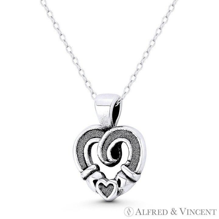 Other Irish Claddagh & Heart Charm Pendant in .925 Sterling Silver Size ONE SIZE - 1 Preview